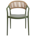 Πολυθρόνα Ankara Pakoworld Στοιβαζόμενη pp-pe Rattan σε Λαδί-Φυσική Απόχρωση 54x55.5x77εκ