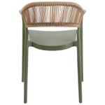 Πολυθρόνα Ankara Pakoworld Στοιβαζόμενη pp-pe Rattan σε Λαδί-Φυσική Απόχρωση 54x55.5x77εκ