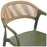 Πολυθρόνα Ankara Pakoworld Στοιβαζόμενη pp-pe Rattan σε Λαδί-Φυσική Απόχρωση 54x55.5x77εκ