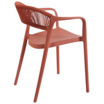 Πολυθρόνα Ankara Pakoworld Στοιβαζόμενη pp-pe Rattan σε Terracotta Απόχρωση 54x55.5x77εκ