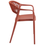 Πολυθρόνα Ankara Pakoworld Στοιβαζόμενη pp-pe Rattan σε Terracotta Απόχρωση 54x55.5x77εκ