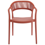 Πολυθρόνα Ankara Pakoworld Στοιβαζόμενη pp-pe Rattan σε Terracotta Απόχρωση 54x55.5x77εκ