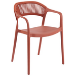 Πολυθρόνα Ankara Pakoworld Στοιβαζόμενη pp-pe Rattan σε Terracotta Απόχρωση 54x55.5x77εκ