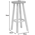 Σκαμπό Μπαρ Nusiwo Pakoworld Teak Ξύλο σε Φυσική Απόχρωση Φ35x70εκ
