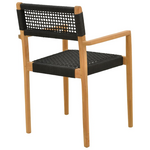 Πολυθρόνα Lengan Pakoworld Σκελετός Teak Ξύλο σε Φυσική Απόχρωση-Μαύρο Σχοινί 54x52x80εκ