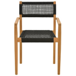 Πολυθρόνα Lengan Pakoworld Σκελετός Teak Ξύλο σε Φυσική Απόχρωση-Μαύρο Σχοινί 54x52x80εκ
