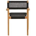 Πολυθρόνα Lengan Pakoworld Σκελετός Teak Ξύλο σε Φυσική Απόχρωση-Μαύρο Σχοινί 54x52x80εκ