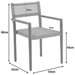 Πολυθρόνα Lengan Pakoworld Σκελετός Teak Ξύλο σε Φυσική Απόχρωση-Μπεζ Σχοινί 54x52x80εκ