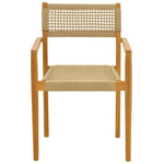 Πολυθρόνα Lengan Pakoworld Σκελετός Teak Ξύλο σε Φυσική Απόχρωση-Μπεζ Σχοινί 54x52x80εκ