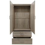 Ντουλάπα Δίφυλλη με 2 Συρτάρια Lego Pakoworld σε Sonoma Απόχρωση 80x42x180εκ