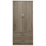 Ντουλάπα Δίφυλλη με 2 Συρτάρια Lego Pakoworld σε Sonoma Απόχρωση 80x42x180εκ