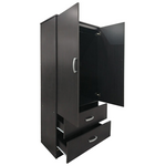 Ντουλάπα Δίφυλλη με 2 Συρτάρια Lego Pakoworld σε Wenge Απόχρωση 80x42x180εκ