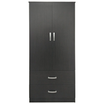 Ντουλάπα Δίφυλλη με 2 Συρτάρια Lego Pakoworld σε Wenge Απόχρωση 80x42x180εκ