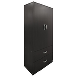 Ντουλάπα Δίφυλλη με 2 Συρτάρια Lego Pakoworld σε Wenge Απόχρωση 80x42x180εκ