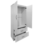 Ντουλάπα Δίφυλλη με 2 Συρτάρια Lego Pakoworld σε Λευκή Απόχρωση 80x42x180εκ