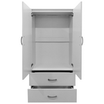 Ντουλάπα Δίφυλλη με 2 Συρτάρια Lego Pakoworld σε Λευκή Απόχρωση 80x42x180εκ