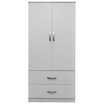 Ντουλάπα Δίφυλλη με 2 Συρτάρια Lego Pakoworld σε Λευκή Απόχρωση 80x42x180εκ