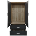 Ντουλάπα Δίφυλλη με 2 Συρτάρια Lego Pakoworld σε Sonoma-Ανθρακί Απόχρωση 80x42x180εκ