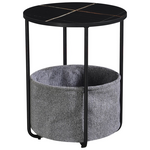 Βοηθητικό Τραπέζι Fredami Pakoworld Μαύρο Μαρμάρου Φ40x50εκ