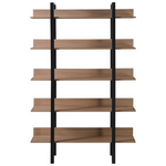 Βιβλιοθήκη Boderta Pakoworld σε Sonoma-Μαύρη Απόχρωση 120x30x190εκ