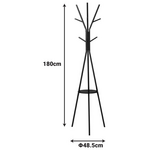 Καλόγερος Denner Pakoworld Μέταλλο σε Μαύρη Απόχρωση 48.5x48.5x180εκ