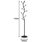 Καλόγερος Lelom Pakoworld Μέταλλο σε Μαύρη Απόχρωση Φ30x170εκ