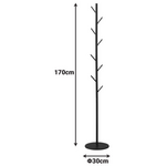 Καλόγερος Tebera Pakoworld Μέταλλο σε Μαύρη Απόχρωση Φ30x170εκ
