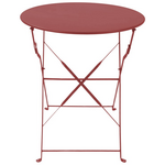 Τραπεζι Bistro Pakoworld Μεταλλικό Αναδιπλούμενο σε Απόχρωση Terracotta Φ60x71εκ