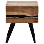 Κομοδίνο Imena Pakoworld Μασίφ Ξύλο Acacia σε Φυσικό Απόχρωση με Μαύρα Μεταλλικά Πόδια 45x35x56εκ