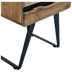 Κομοδίνο Imena Pakoworld Μασίφ Ξύλο Acacia σε Φυσικό Απόχρωση με Μαύρα Μεταλλικά Πόδια 45x35x56εκ