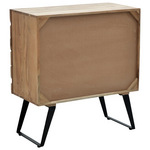 Συρταριέρα Imena Pakoworld Μασίφ Ξύλο Acacia σε Φυσικό Απόχρωση με Μαύρα Μεταλλικά Πόδια 80x38x86,5εκ