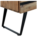 Συρταριέρα Imena Pakoworld Μασίφ Ξύλο Acacia σε Φυσικό Απόχρωση με Μαύρα Μεταλλικά Πόδια 80x38x86,5εκ
