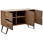 Μπουφές Imena Pakoworld Μασίφ Ξύλο Acacia σε Φυσική Απόχρωση με Μαύρα Μεταλλικά Πόδια 148x43.5x86εκ