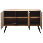 Μπουφές Imena Pakoworld Μασίφ Ξύλο Acacia σε Φυσική Απόχρωση με Μαύρα Μεταλλικά Πόδια 148x43.5x86εκ