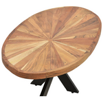 Τραπέζι Σαλονιού Fardy Pakoworld Μασίφ Ξύλο Ακακίας σε Φυσική Απόχρωση με Μαύρα Μεταλλικά Πόδια 120x60x45εκ