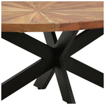 Τραπέζι Σαλονιού Fardy Pakoworld Μασίφ Ξύλο Ακακίας σε Φυσική Απόχρωση με Μαύρα Μεταλλικά Πόδια 120x60x45εκ