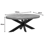 Τραπέζι Σαλονιού Fardy Pakoworld Μασίφ Ξύλο Ακακίας σε Φυσική Απόχρωση με Μαύρα Μεταλλικά Πόδια 120x60x45εκ