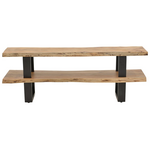 Έπιπλο Τηλεόρασης Fuji Pakoworld Μασίφ Ξύλο Ακακίας σε Φυσική Απόχρωση με Μαύρα Μεταλλικά Πόδια 140x40x52εκ