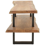 Έπιπλο Τηλεόρασης Fuji Pakoworld Μασίφ Ξύλο Ακακίας σε Φυσική Απόχρωση με Μαύρα Μεταλλικά Πόδια 140x40x52εκ