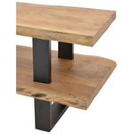 Έπιπλο Τηλεόρασης Fuji Pakoworld Μασίφ Ξύλο Ακακίας σε Φυσική Απόχρωση με Μαύρα Μεταλλικά Πόδια 140x40x52εκ