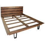 Κρεβάτι Imena Pakoworld Διπλό Μασίφ Ξύλο σε Φυσική Απόχρωση 160x200εκ