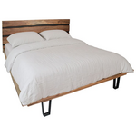 Κρεβάτι Imena Pakoworld Διπλό Μασίφ Ξύλο σε Φυσική Απόχρωση 160x200εκ