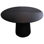 Τραπέζι Canicule Pakoworld Μασίφ Ξύλο Ακακίας σε Μαύρη Απόχρωση Φ120x75εκ