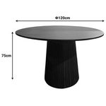 Τραπέζι Canicule Pakoworld Μασίφ Ξύλο Ακακίας σε Μαύρη Απόχρωση Φ120x75εκ