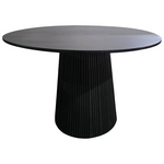 Τραπέζι Canicule Pakoworld Μασίφ Ξύλο Ακακίας σε Μαύρη Απόχρωση Φ120x75εκ