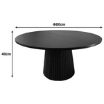 Τραπέζι Σαλονιού Canicule i Pakoworld Μασίφ Ξύλο Ακακίας σε Μαύρη Απόχρωση Φ80x40εκ