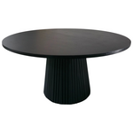 Τραπέζι Σαλονιού Canicule i Pakoworld Μασίφ Ξύλο Ακακίας σε Μαύρη Απόχρωση Φ80x40εκ