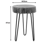 Βοηθητικό Τραπέζι Tripp Pakoworld Μασίφ Ξύλο Ακακίας σε Φυσική Απόχρωση με Μαυρα Μεταλλικά Πόδια 32x30x47εκ