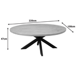 Τραπέζι Fardy Pakoworld Μασίφ Ξύλο Mango σε Φυσική Απόχρωση με Μαύρα Μεταλλικά Πόδια 220x100x76εκ