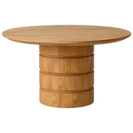 Τραπέζι Charmy Pakoworld Μασίφ Ξύλο Mango σε Φυσική Απόχρωση Φ130x76εκ